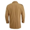 thumbnail image 5 of Mens Trench Coat Slim Fit Notched Collar Jacket Fall Winter Wool Trench Coat Men Warm Soft Overcoat Windbreaker Casual Jacket, Z03 Khaki, Size XL, 5 of 5