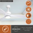 thumbnail image 3 of Vaxcel Curtiss 52-in. White Contemporary Indoor Outdoor Propeller Ceiling Fan with Wood Blades, Integrated LED Light Kit and Remote, 3 of 9