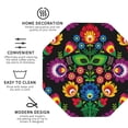 thumbnail image 3 of Lsque Traditional Floral Polish Pattern 4" Drink Coasters Set of 4, PVC Leather Absorbent Coasters, Table Coaster Set Decorative Coffee Cup Coasters Housewarming Gift -Octagon, 3 of 6