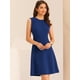 thumbnail image 2 of Vestido de trabajo para mujer Color sólido Sin mangas A-line Flare Vestidos Azul Real L, 2 of 6