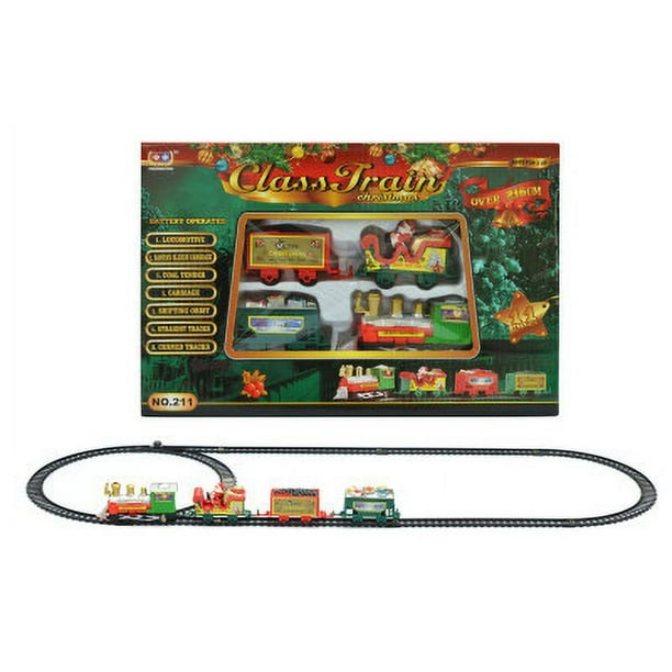 Tren eléctrico de juguete navideño, juguete de rompecabezas eléctrico para niños, regalo