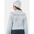 thumbnail image 6 of No Boundaries Fairisle Jacquard Pullover and Beanie Set, 2-Piece, Women's and Women’s Plus, 6 of 9