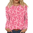 thumbnail image 2 of Lroveb Breast Cancer Awareness Shirts for Women T Reast Support Shirt Pink Ribbon Graphic Tees Watermelon Red, 2 of 5