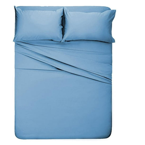 Customized Sheet Set For RV Camper Queen Size (60x75) Solid Light Blue