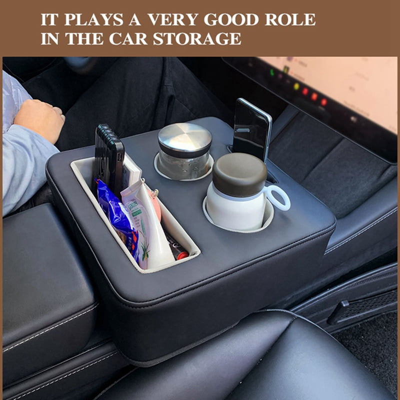 2X Backseat Cup Holder for Car, PU Cup Holder for Couch Sofa Bed, Car Cup Holder for Back Seat Tray Organizer