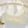 thumbnail image 2 of YWDJ Bras for Women Full Coverage Wireless Push up No Wire Comfort Straps Support Lace Bralette Breathable Soft Bra for All Shapes Sagging Breasts White M, 2 of 7