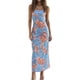 thumbnail image 1 of Vestido largo Realtix con estampado de satén de verano sin espalda para mujer, 1 of 6