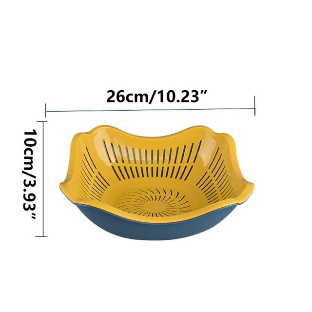 Fruit Basket for Kitchen Household Double-Layer Basket Fruit and Vegetable Kitchen Washbasin Fruit Storage with Lid Multifunctional Plastic Basin Plastic Storage Basket