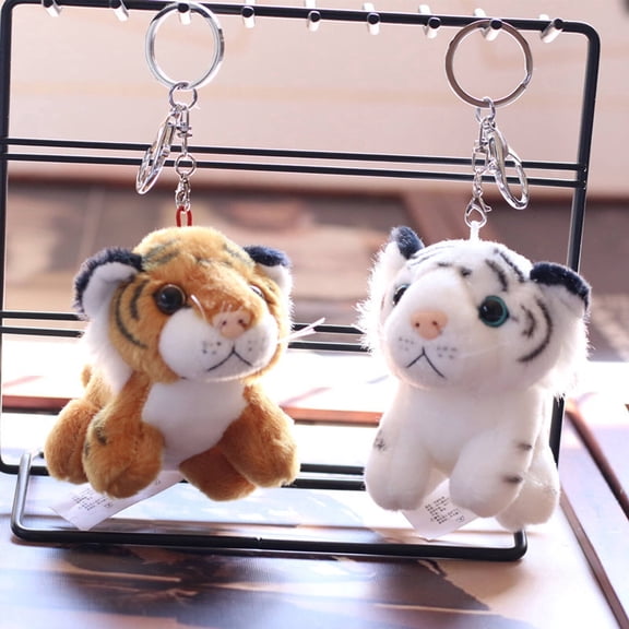 DESIGNICE 2026 New 2Pcs Purse Charms for Handbags Tiger Keychain Purse Charms for Handbags Plush Tiger Bag Charm Cute Pendant Multicolor for Handbags Keychains Accessories Gifting Fashion Statement.