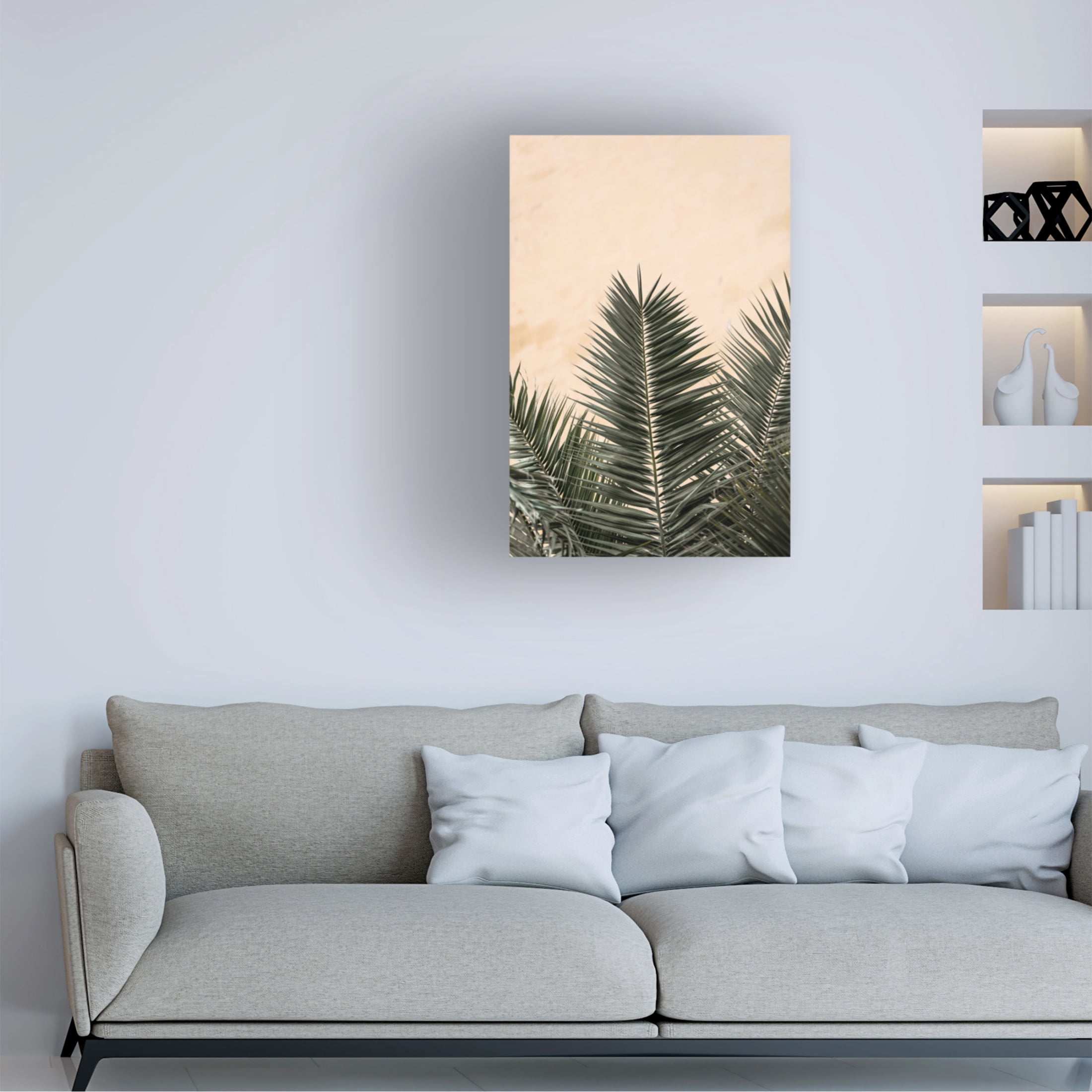 Trademark Fine Art Pictufy Studio Palm Leaves And Wall 1 Canvas Wall Art