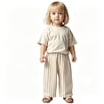thumbnail image 2 of CAIVO Children Striped Wide Leg Pants For Boys Girls Summer Casual Outdoor Wear Breathable Comfortable Trousers, 2 of 5