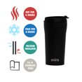thumbnail image 5 of MIRA Stainless Steel Insulated Travel Car Mug | Spill Proof Flip Lid | Double Wall Vacuum Insulated Coffee & Tea Mug Keeps Hot or Cold | 12 oz (350 ml) | 2 Pack | Black & Stainless Steel, 5 of 6