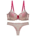 thumbnail image 2 of Vrotazzy Womens Thin Cup Lace Bra Set Shaped Push Up Underwear Matching Panty, 2 of 3