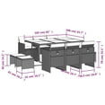 thumbnail image 4 of vidaXL 11 Piece Garden Dining Set with Cushions Grey Poly Rattan, 4 of 5