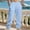 1-Light Blue, variant on Men's Cotton Linen Pants Elastic Waist Drawstring Lightweight Trouser Casual Loose Fit Basic Beach Pant with Pockets