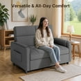thumbnail image 2 of Sofa Bed Chair, Asofer 3-in-1 Convertible Sleeper Sofa with Storage, Adjustable Backrest for Small Space, Apartment, Dark Grey, 2 of 9