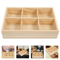 Pretyzoom Wooden Storage Box for Tea Bags and Sugar Packets Beige Tea Organizer Container