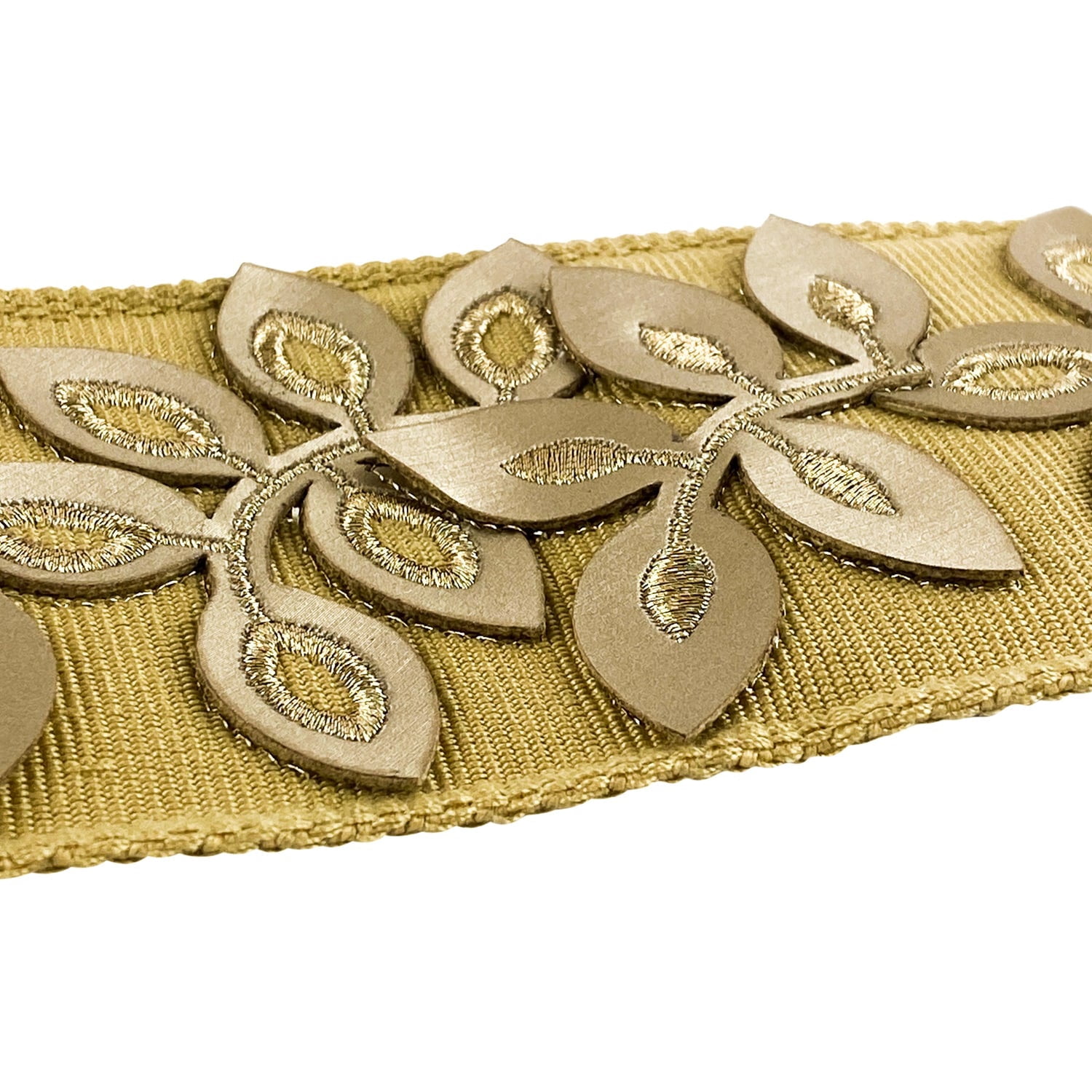 Embossed Floral Decorative Trim Tape - 3" Width (25 Yard Roll) - BR-7537-10 Gold