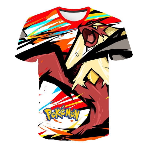 Camiseta de Pokémon Charizard para niños y niñas, Camisa estampada de dibujos animados de Anime, Tops de Pikachu, ropa de Boutique, manga corta qym unisex