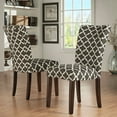thumbnail image 2 of Chelsea Lane Pattern Upholstered Espresso Parson Dining Chairs, Set of 2, Samba Red, 2 of 10