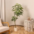 thumbnail image 5 of 5ft Artificial Money Tree, Faux Pachira Aquatica Plant in Black Pot, Fake Trees for Office Home Living Room Floor Patio Greening Porch Decor, 5 of 7