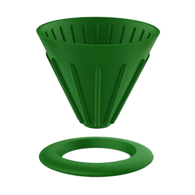 Silicone Coffee Cone Dripper Reusable Coffee Filter Holder for Indoor outdoor Use Green