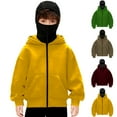thumbnail image 5 of Boys Fleece Balaclava Hoodie Jackets Casual Long Sleeve Zip Up Double Hooded Coats Loose Lightweight Winter Warm Outwear, 5 of 5