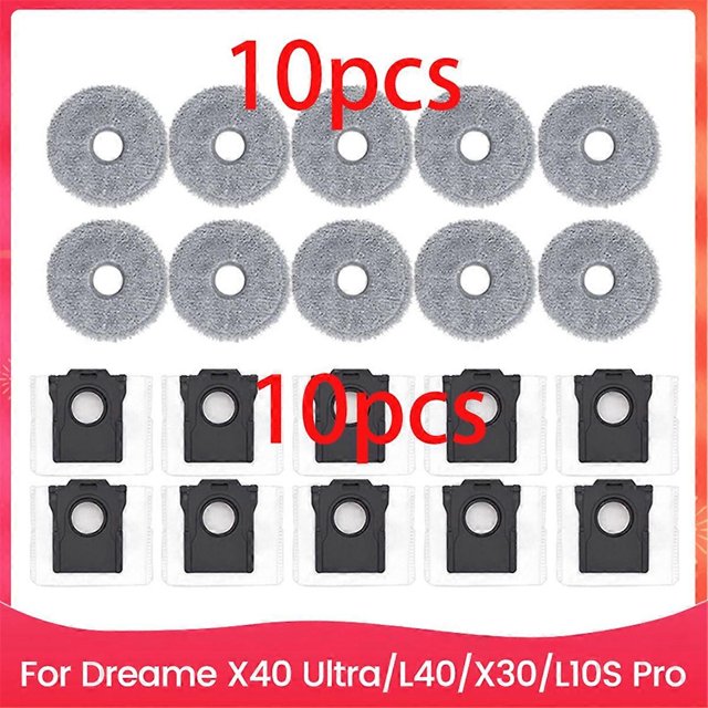 For X40 Ultra/L40/X30/L10S Pro Ultra Heat Robot Vacuum Cleaner Accessories Parts Vacuum Bags Dust Bag Mop Pads