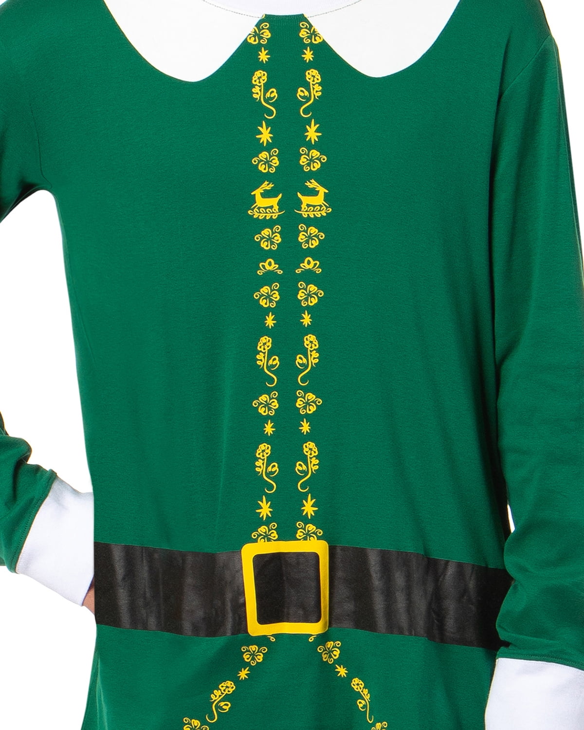 Elf Holiday Classic Movie Men's Buddy The Elf Tight Fit Long Sleeve Long Pant Loungewear Sleep Pajama Set