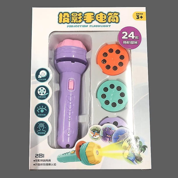 Proyector de antorcha para ni?os, proyector de cuentos para dormir, proyector de diapositivas, luz de antorcha con juguetes educativos de aprendizaje de animales para dormir ShuxiuWang 8390612939761