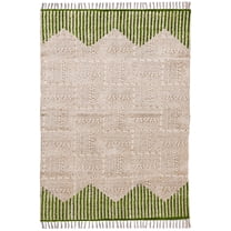 Casavani Hand Block Printed Green Cotton Dhurrie Hallway & Stair Runner Rug Farmhouse Runner Rug 4x12 feet