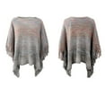 thumbnail image 3 of 2026 ! asdoklhq Plus Size Womens,Plus Size Women Tassel Fringed Cloak Sweater Striped Fringe Tops, 3 of 4