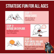 Exploding Kittens Original Edition - Hilarious for Family Game Night - Party Game - For Ages 7 and up - 56 Cards - 2-5 Players - 15 Minutes