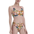 thumbnail image 2 of Qekee Retro Summer Stamp Two Piece Swimsuit for Women, Sporty High Waisted Bathing Suit for Beach, Parties, Surfing - Large, 2 of 8