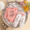 thumbnail image 4 of masbird Newborn Baby Girl Clothes Infant Fall Outfits Pants Set Baby Clothes for Girls 0 3 6 9 12 18 24 Months,Pink,0-3 M, 4 of 9