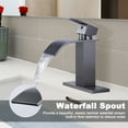 thumbnail image 6 of Wowow Waterfall Bathroom Faucet Grey Faucet for Bathroom Sink Single Handle Mixer Tap Lavatory Vanity Faucet with Deck Plate, 1 or 3 Hole, 6 of 6