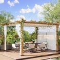 thumbnail image 3 of WildBreak 10 x 13 feet Outdoor Pergola, with Canopy and Side Mesh Screen, Beige & White, 3 of 7