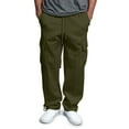 thumbnail image 5 of Cargo Sweatpants for Men Heavyweight Bottom Straight Leg Sweatpant Pockets Plus Size Big and Tall Joggers Army Green XL, 5 of 7