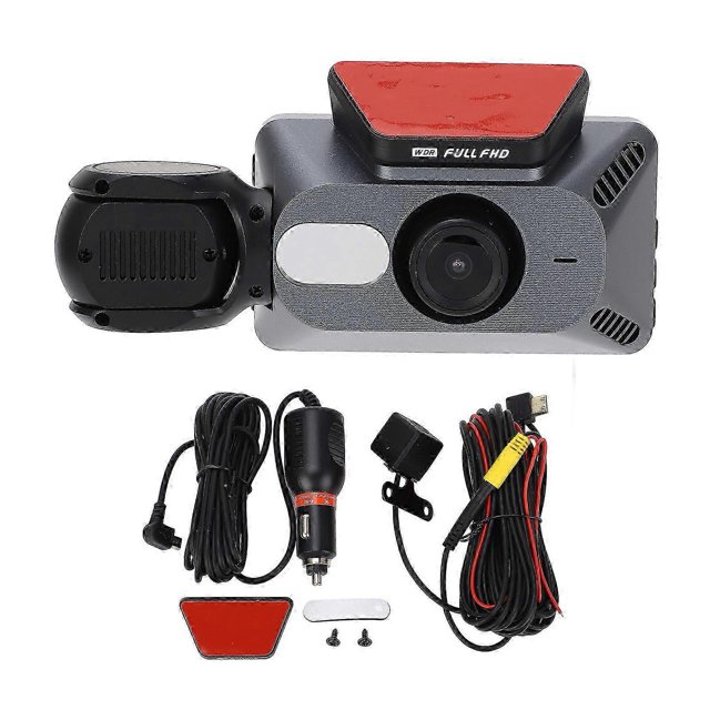 3 Channel Dash Cam 1080P 480P 480P 3 Way Triple Car Camera 3.0 Inch IPS Screen IR Night Vision 24 Hours Parking Mode Loop Recording