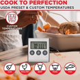 thumbnail image 2 of Oven Thermometer, Magnetic Back Digital Meat Thermometer Compact Food Grade Stainless Steel for Grilling, 2 of 8
