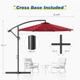 thumbnail image 2 of CHYVARY 10ft Outdoor Round Offset Umbrella Patio Cantilever Outside Hanging Umbrella for Deck, Poolside and Patio, Red, 2 of 8