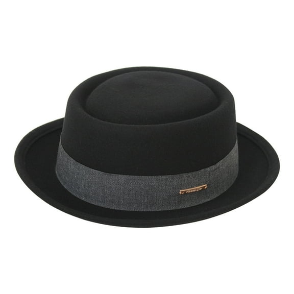 Aellinatey 1920s Woolen Cap Flat Top Hat Hippies Cap Wide Brim Fedora Stage Show Headwear