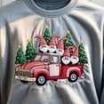thumbnail image 2 of Holiday Christmas Gnomes Embroidery Shirt, Sweatshirt or Hoodies with Red Pickup Truck, 2 of 5