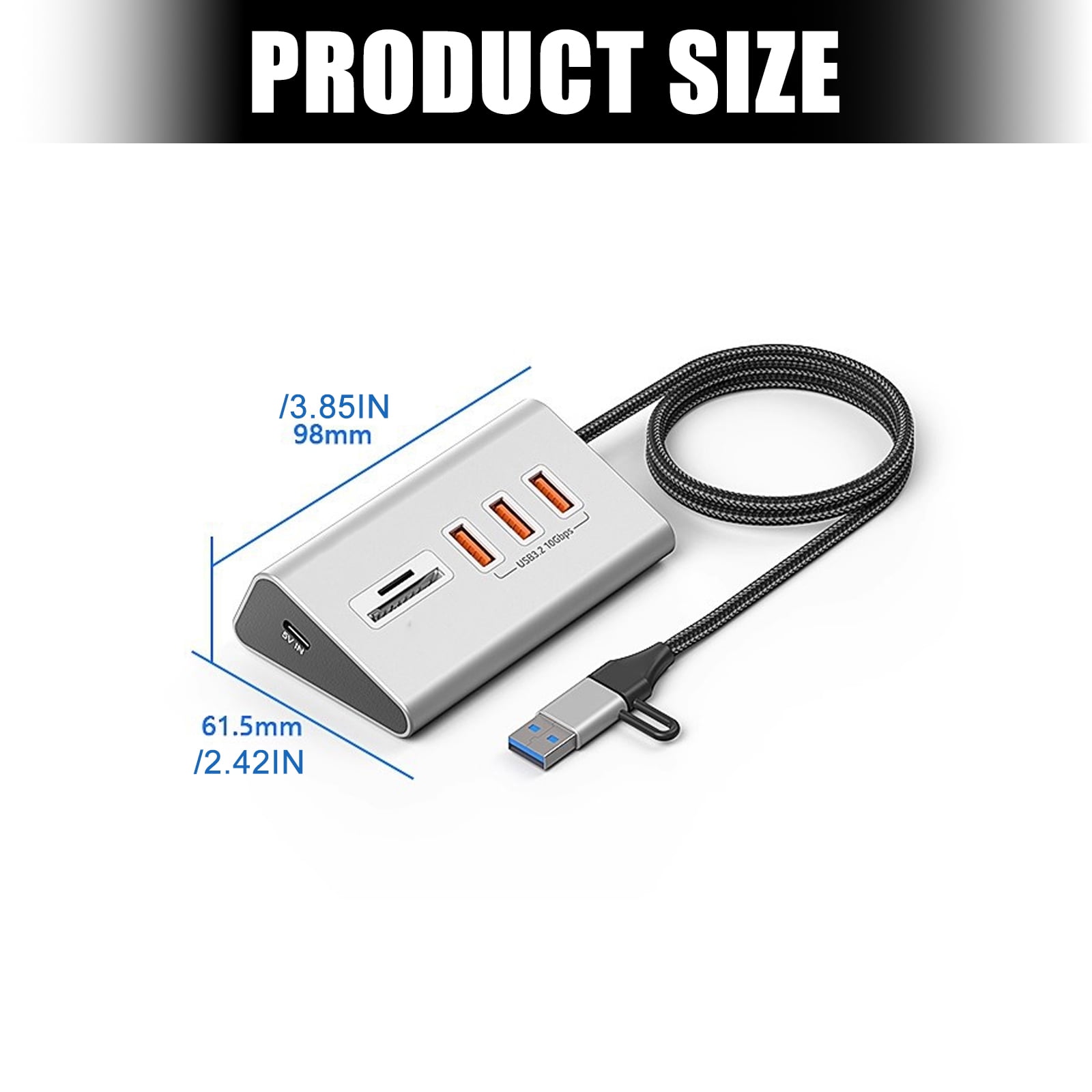 Fast Speed 10Gbps USB C Hubs Aluminum Adapter Multiple Interfaces Card Reader For Laptop