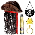 thumbnail image 1 of Set de accesorios de disfraz de pirata con rastas para Halloween, 1 of 7