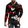 thumbnail image 2 of Fartey Big and Tall Valentine's Day T Shirts for Men 2025 Slim Fit Valentines Long Sleeve Crew Neck Tees Fashion Funny Love Heart Printed Tops Black S-4XL, 2 of 5