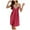 Red, variant on FUNDUFI Nightgown For Women Pajama Lingerie Satin Chemise Sexy Nightie Sleep Dress Sleepwear Pyjamas Comfort Loungewear