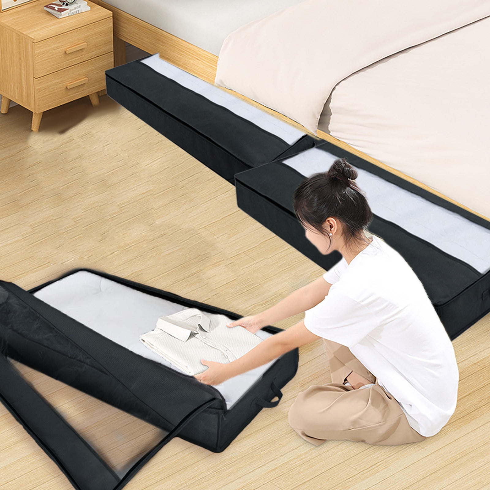 Lot De 4 Organisateurs De Draps Pliables 17L - Tissu Oxford Avec Fenêtres - Pour Rangement Placard Linge Boite Rangement Drap De Lit Lot De 4 Organisateurs De Draps Pliables 17L - Tissu Oxford Avec Fenêtres - Pour Rangement Placard Linge Boite Rangement Drap De Lit
