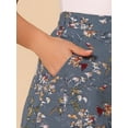 thumbnail image 5 of DARING DIVA Women's Floral Print A-Line Midi Skirt Skirts XS Gray Blue, 5 of 6