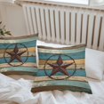 thumbnail image 7 of Waterproof Throw Pillow Covers Set of 2, 26x26 Inch Texas Star Decorative Pillowcases Outdoor Pillow Slip Cushion Covers Set for Couch Tent Teal Brown Stars Vintage Wooden, 7 of 7